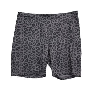 Athletics Works Shorts Womens XXL Gray Cheetah Print Compression Pull On Bottoms